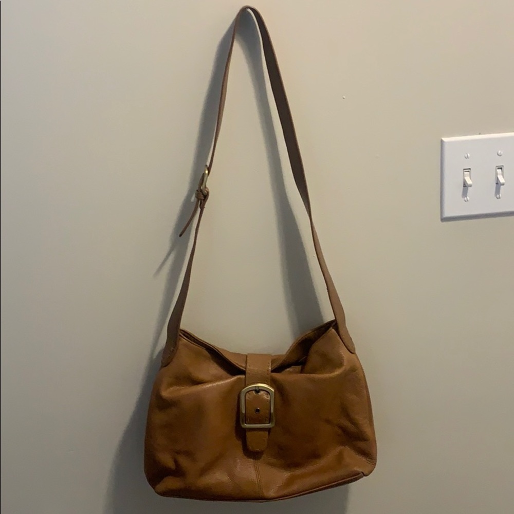 Genuine leather bag with cute buckle